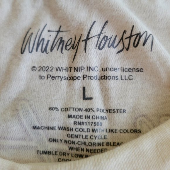 Whitney Houston 1987 World Tour Concert short sleeve T Shirt Women's Sz L - Picture 10 of 10